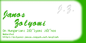 janos zolyomi business card